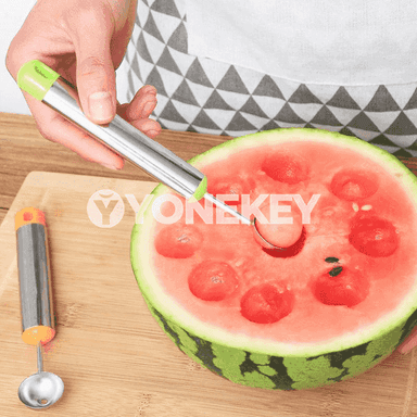 Köp funksiýaly miwelerden  top şekil ýasaýjy çemçe 
